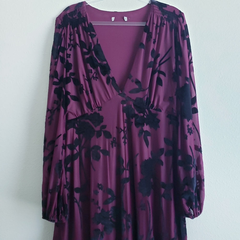 Baltic Born Liana Velvet Embossed Maxi Dress New Without Tags - Picture 3 of 8